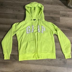Gap bright green zip up